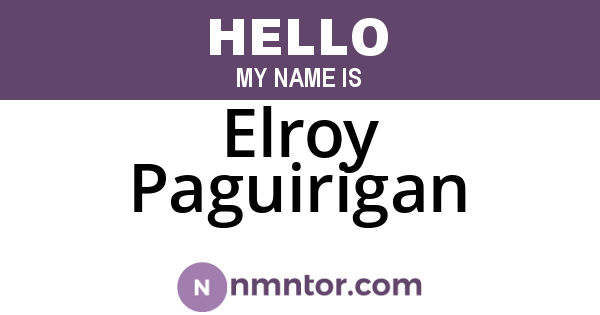 Elroy Paguirigan