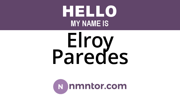 Elroy Paredes