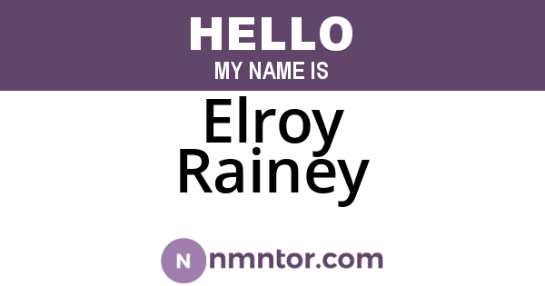 Elroy Rainey