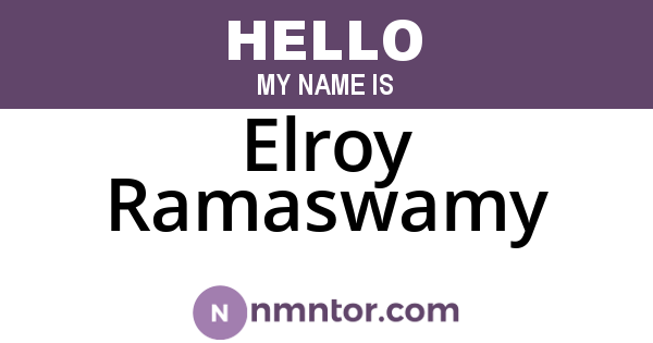 Elroy Ramaswamy
