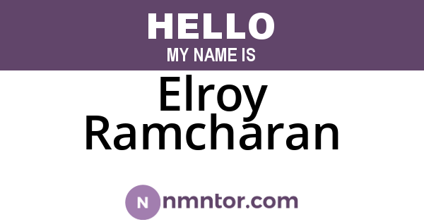 Elroy Ramcharan