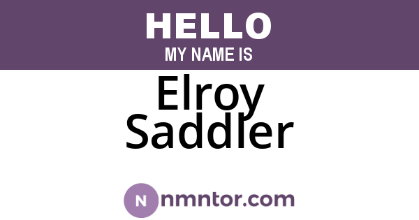 Elroy Saddler
