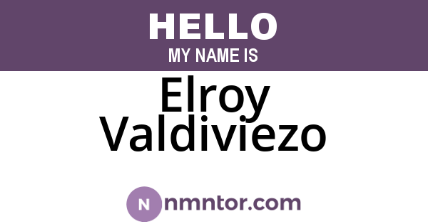 Elroy Valdiviezo