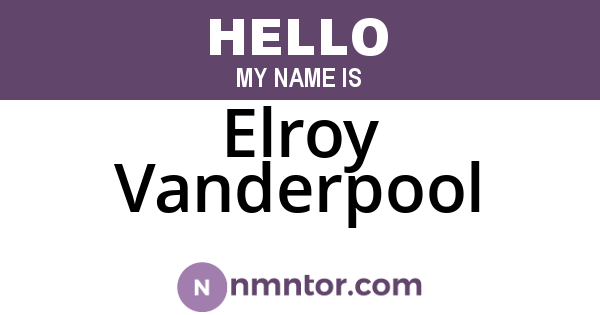 Elroy Vanderpool