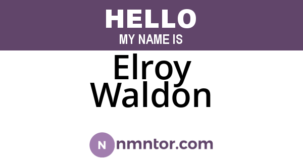 Elroy Waldon