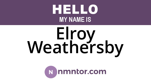 Elroy Weathersby