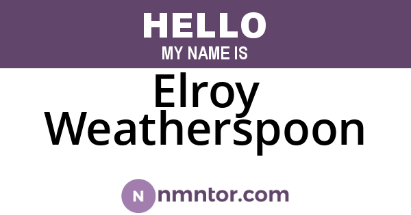 Elroy Weatherspoon
