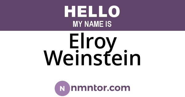 Elroy Weinstein