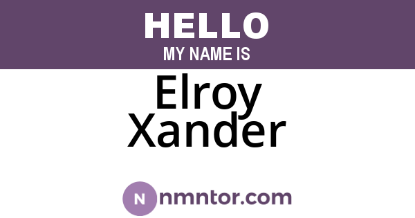 Elroy Xander