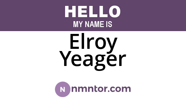 Elroy Yeager