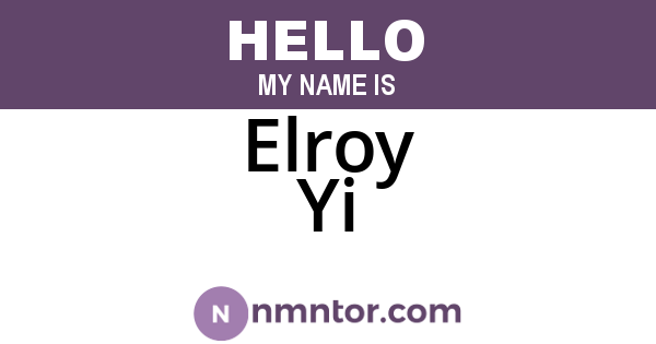 Elroy Yi