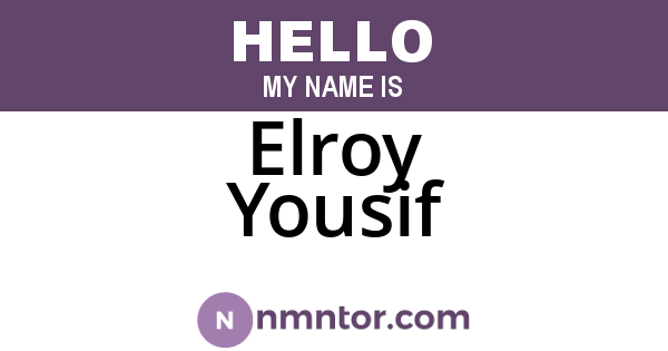 Elroy Yousif