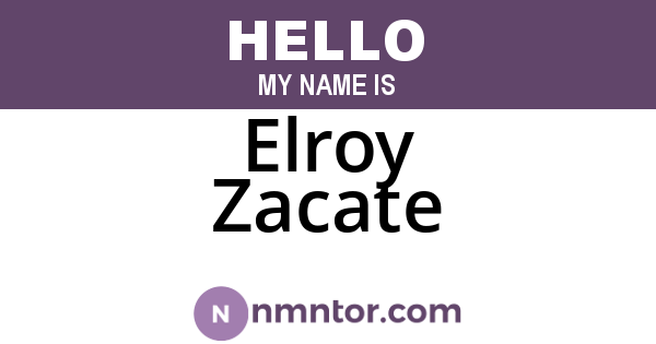 Elroy Zacate