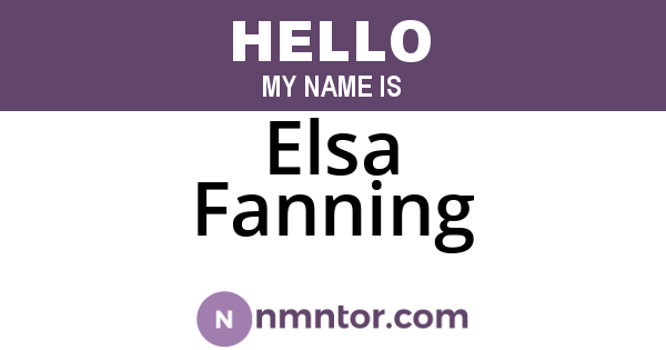 Elsa Fanning
