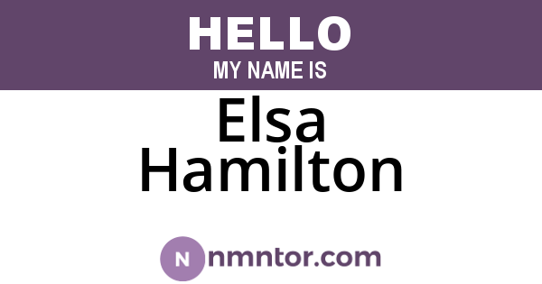 Elsa Hamilton