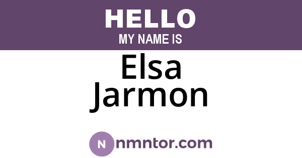 Elsa Jarmon