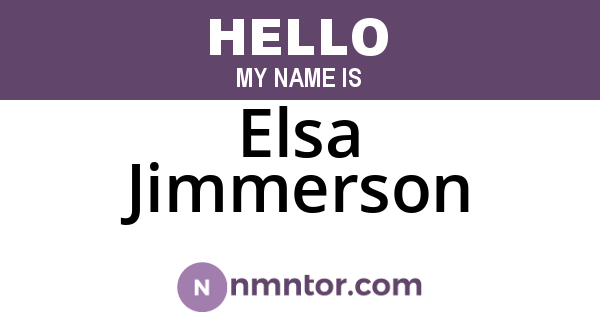 Elsa Jimmerson