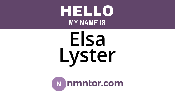 Elsa Lyster