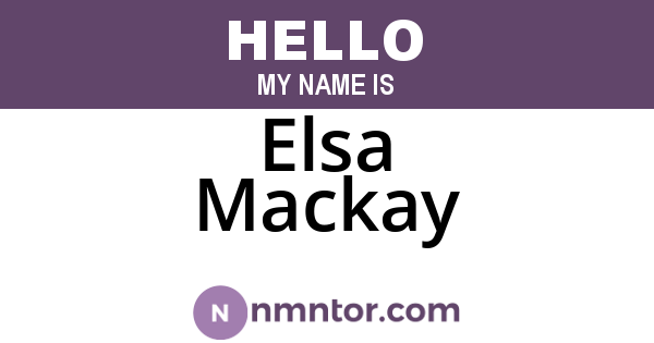 Elsa Mackay