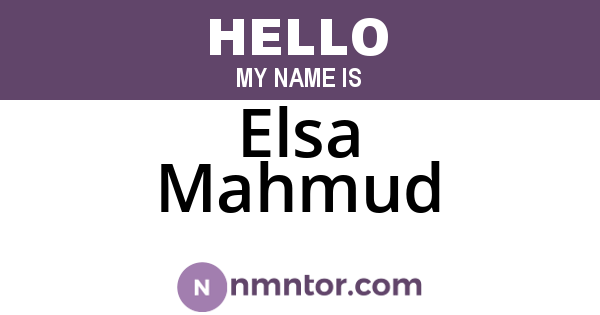 Elsa Mahmud