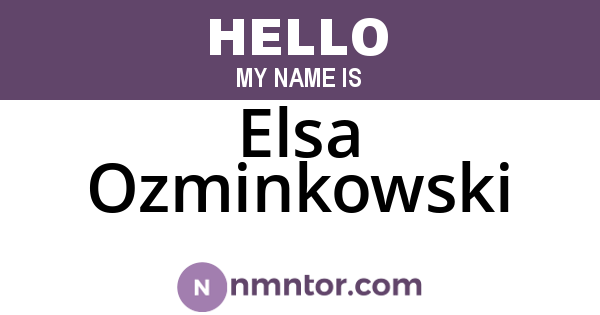Elsa Ozminkowski