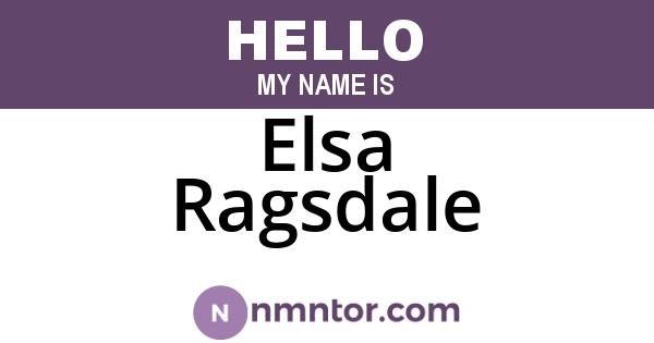 Elsa Ragsdale