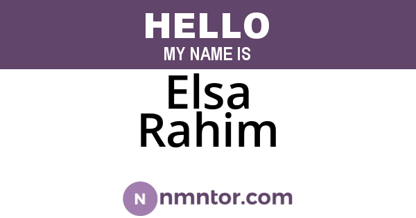 Elsa Rahim