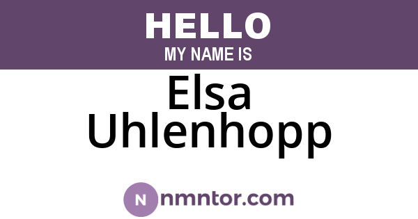 Elsa Uhlenhopp