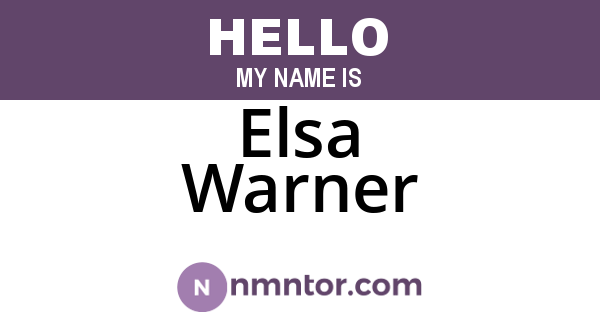 Elsa Warner