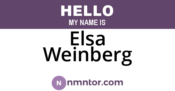 Elsa Weinberg