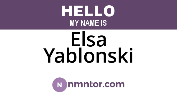 Elsa Yablonski