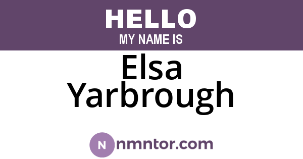 Elsa Yarbrough
