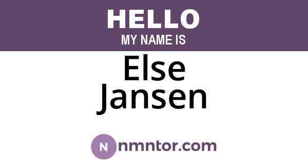 Else Jansen
