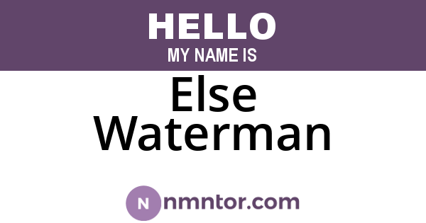 Else Waterman