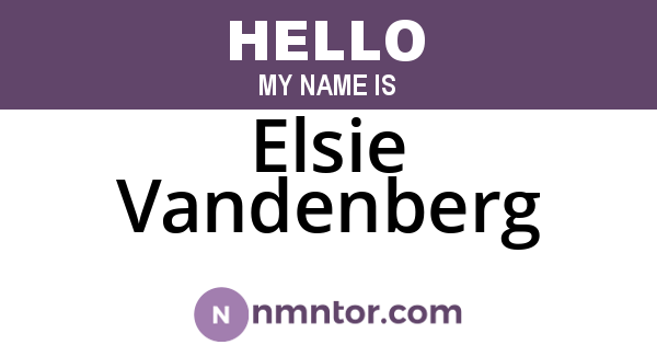 Elsie Vandenberg