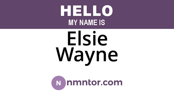 Elsie Wayne