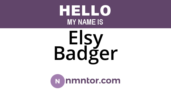 Elsy Badger