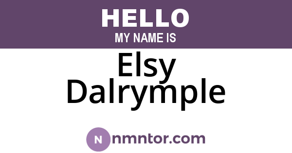 Elsy Dalrymple