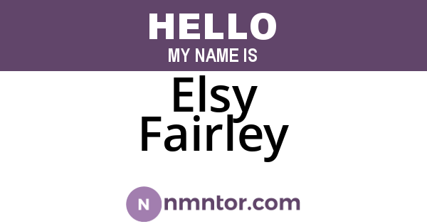 Elsy Fairley