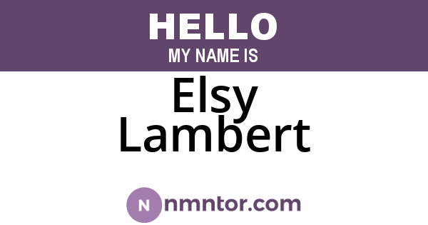 Elsy Lambert