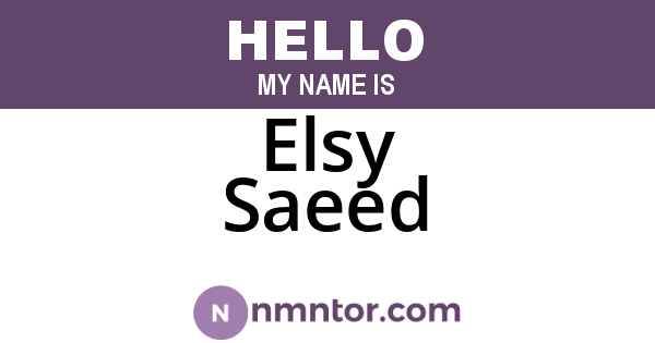 Elsy Saeed