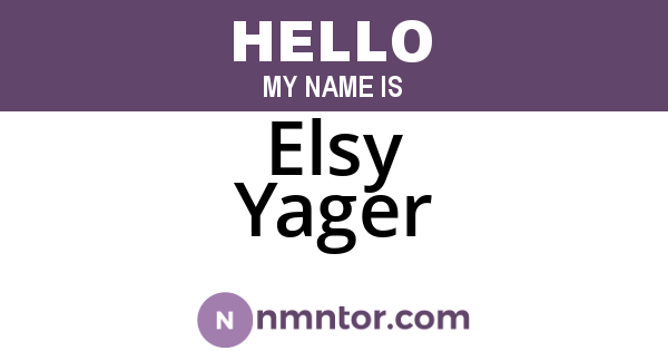 Elsy Yager