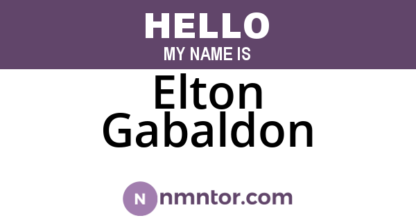 Elton Gabaldon