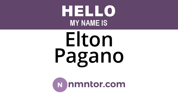Elton Pagano