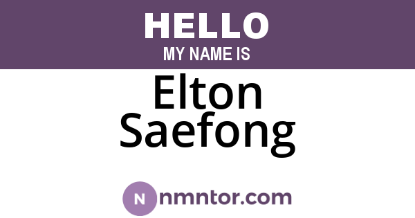 Elton Saefong