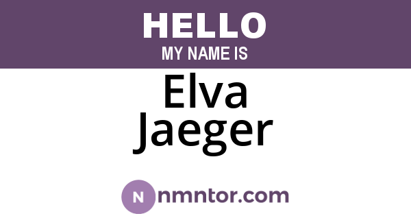 Elva Jaeger