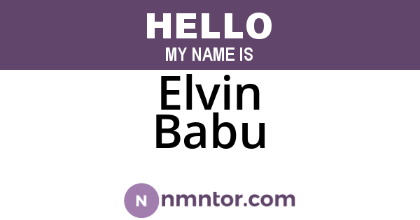 Elvin Babu