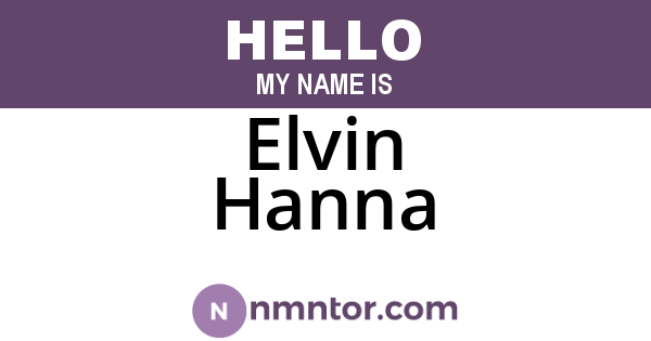 Elvin Hanna