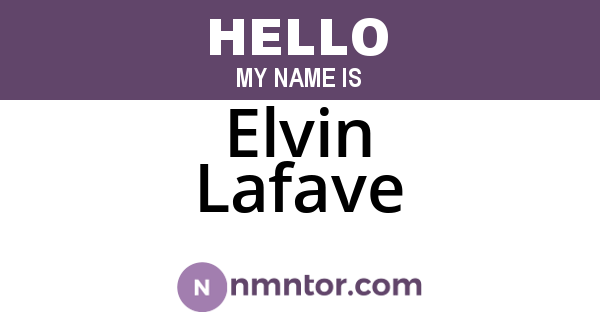 Elvin Lafave