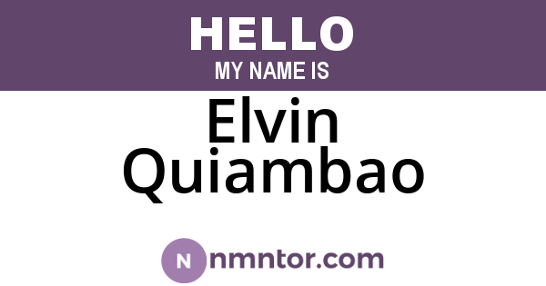 Elvin Quiambao